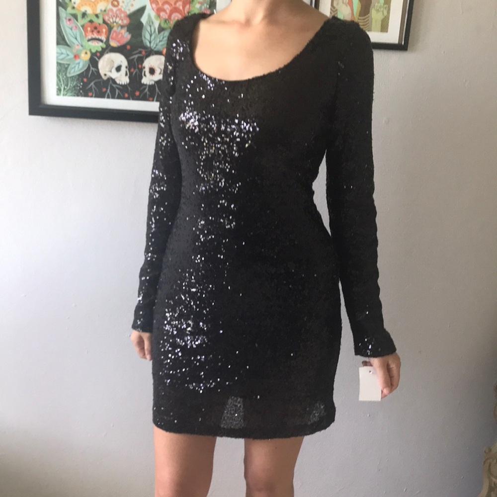 Black sequin dress